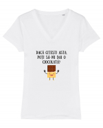 DĂ-MI O CIOCOLATĂ! Tricou mânecă scurtă guler V Damă Evoker