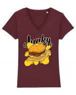 Burger Junky Tricou mânecă scurtă guler V Damă Evoker