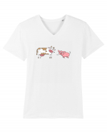 Pig! Cow! Tricou mânecă scurtă guler V Bărbat Presenter