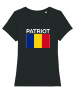 Patriot Romania Patriotism Steag Tricolor  Tricou mânecă scurtă guler larg fitted Damă Expresser