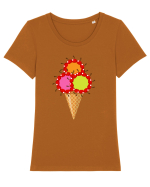 Cherry 3 ice-cream Tricou mânecă scurtă guler larg fitted Damă Expresser