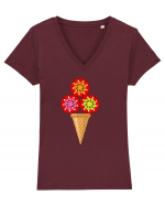 Cherry ice-cream Tricou mânecă scurtă guler V Damă Evoker