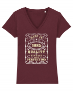 Made in 1985 quality - Cadou aniversar 1985 Tricou mânecă scurtă guler V Damă Evoker