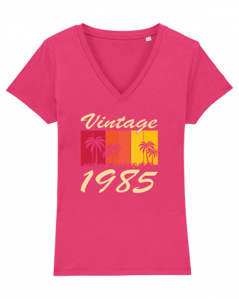 Vintage 1985 - sunny palmtrees - Cadou aniversar 1985 Raspberry