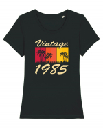 Vintage 1985 - sunny palmtrees - Cadou aniversar 1985 Tricou mânecă scurtă guler larg fitted Damă Expresser