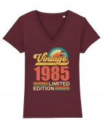 Vintage 1985 limited edition - Cadou aniversar 1985 Tricou mânecă scurtă guler V Damă Evoker