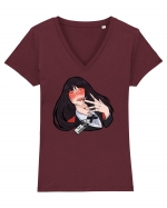 Yumeko Kakegurui Tricou mânecă scurtă guler V Damă Evoker