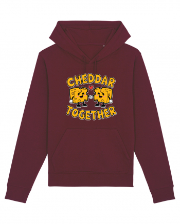 Cheddar Together | Cute Cheese Couple Burgundy