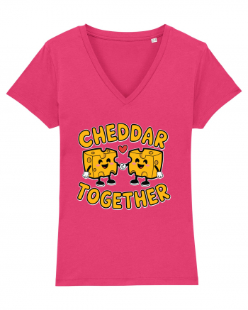 Cheddar Together | Cute Cheese Couple Raspberry