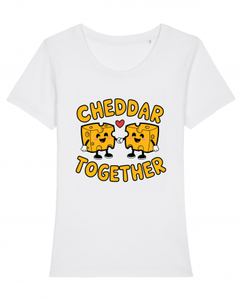 Cheddar Together | Cute Cheese Couple White