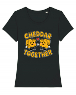 Cheddar Together | Cute Cheese Couple Tricou mânecă scurtă guler larg fitted Damă Expresser