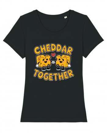 Cheddar Together | Cute Cheese Couple Black