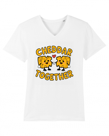 Cheddar Together | Cute Cheese Couple White