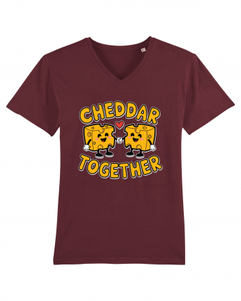 Cheddar Together | Cute Cheese Couple Burgundy