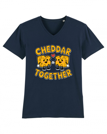 Cheddar Together | Cute Cheese Couple French Navy