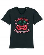 I Love You Cherry Much Tricou mânecă scurtă guler V Bărbat Presenter