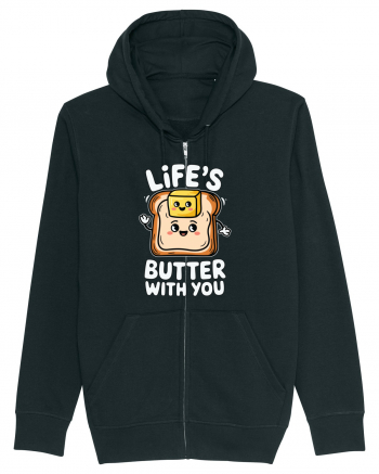 Life's Butter With You | Funny Toast Pun Black