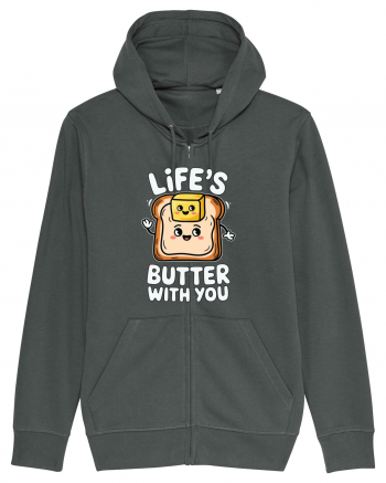 Life's Butter With You | Funny Toast Pun Anthracite