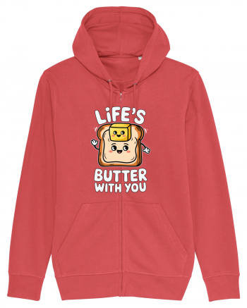 Life's Butter With You | Funny Toast Pun Carmine Red