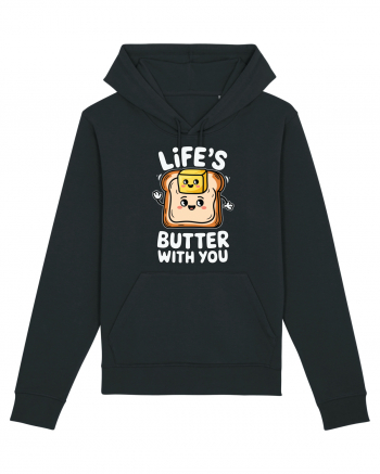 Life's Butter With You | Funny Toast Pun Black