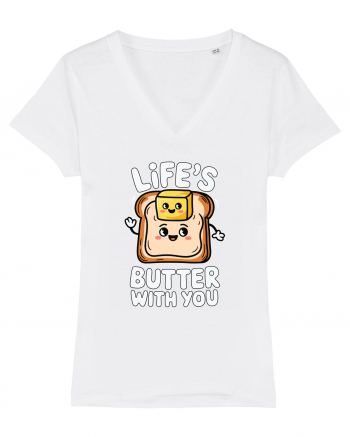 Life's Butter With You | Funny Toast Pun White