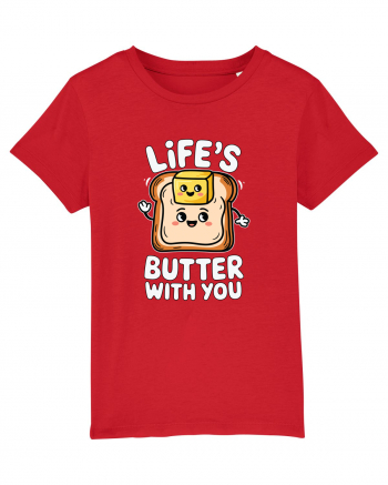 Life's Butter With You | Funny Toast Pun Red