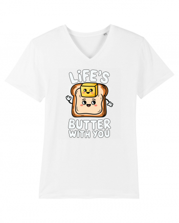 Life's Butter With You | Funny Toast Pun White