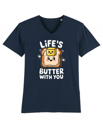 Life's Butter With You | Funny Toast Pun French Navy