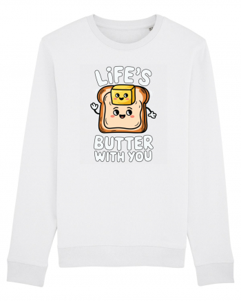 Life's Butter With You | Funny Toast Pun White