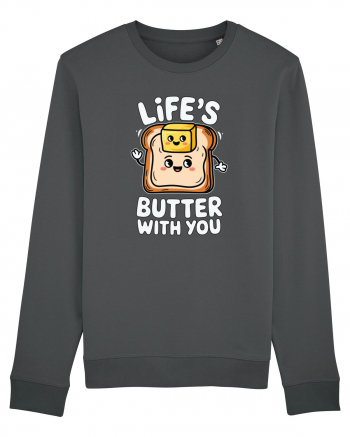 Life's Butter With You | Funny Toast Pun Anthracite