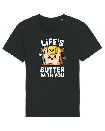 Life's Butter With You | Funny Toast Pun Black