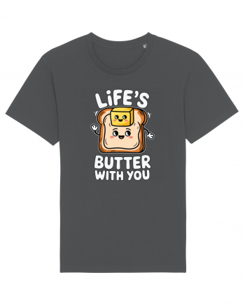 Life's Butter With You | Funny Toast Pun Anthracite