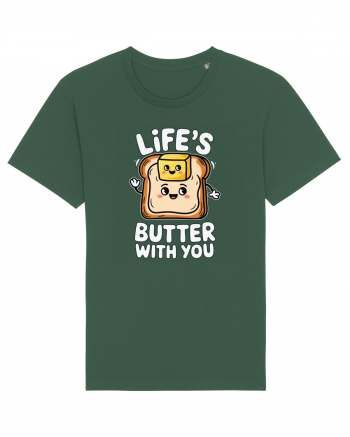 Life's Butter With You | Funny Toast Pun Bottle Green