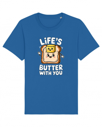 Life's Butter With You | Funny Toast Pun Royal Blue