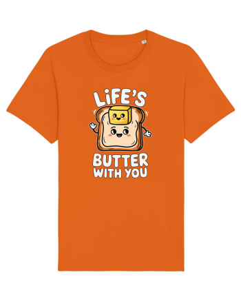 Life's Butter With You | Funny Toast Pun Bright Orange