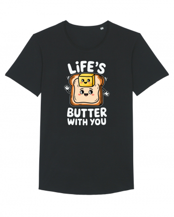 Life's Butter With You | Funny Toast Pun Black