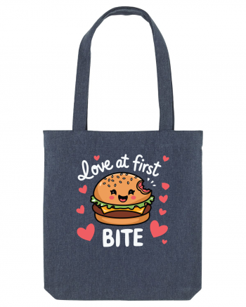 Love At First Bite | Cute Hamburger Pun Midnight Blue