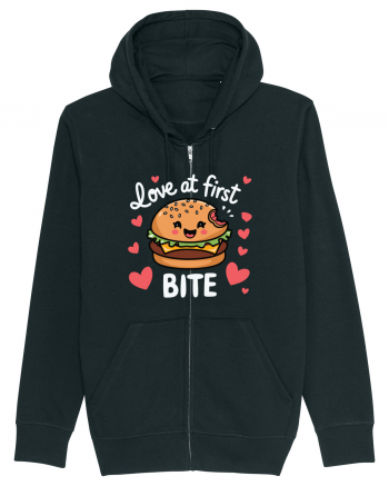 Love At First Bite | Cute Hamburger Pun Black