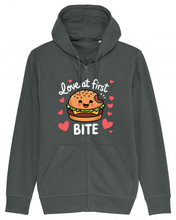 Love At First Bite | Cute Hamburger Pun Anthracite