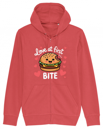 Love At First Bite | Cute Hamburger Pun Carmine Red