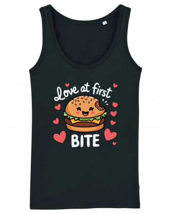 Love At First Bite | Cute Hamburger Pun Black