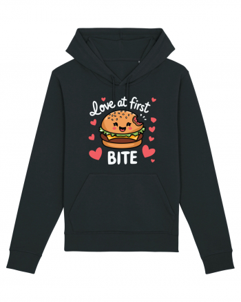 Love At First Bite | Cute Hamburger Pun Black