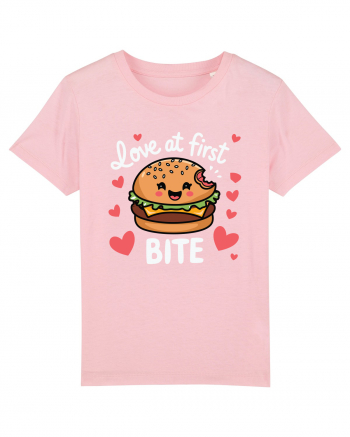 Love At First Bite | Cute Hamburger Pun Cotton Pink