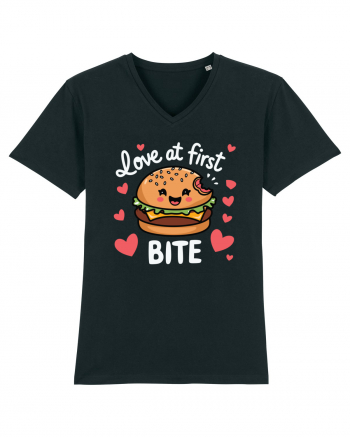 Love At First Bite | Cute Hamburger Pun Black