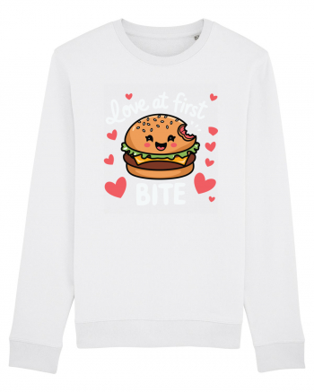 Love At First Bite | Cute Hamburger Pun White