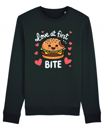 Love At First Bite | Cute Hamburger Pun Black