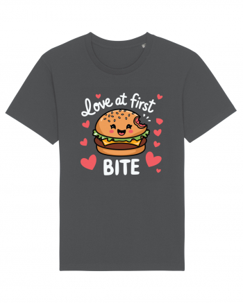 Love At First Bite | Cute Hamburger Pun Anthracite