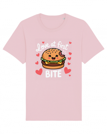 Love At First Bite | Cute Hamburger Pun Cotton Pink