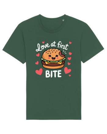 Love At First Bite | Cute Hamburger Pun Bottle Green