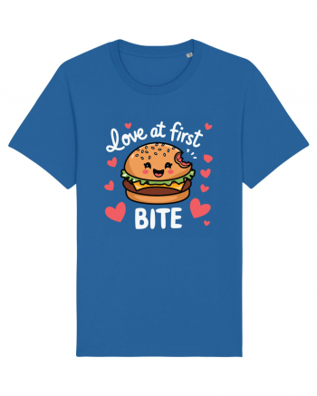 Love At First Bite | Cute Hamburger Pun Royal Blue